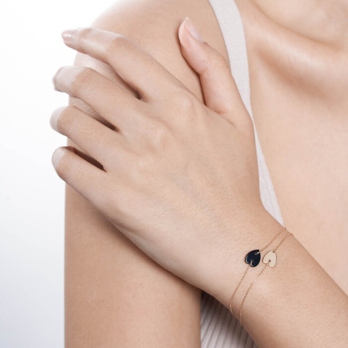 GINETTE NY ANGELE bracelet, rose gold and onyx 