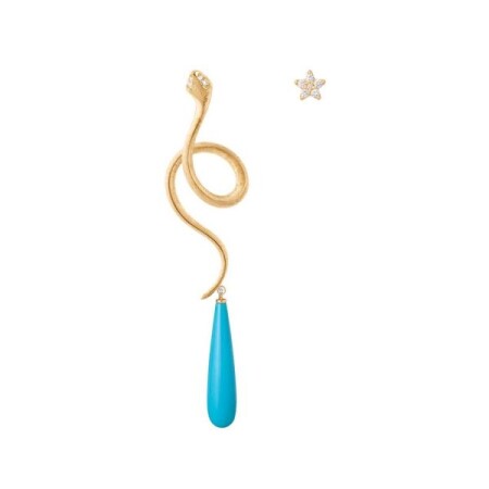 Paire de pendants pour boucles d'oreilles Ole Lynggaard en or jaune et turquoise