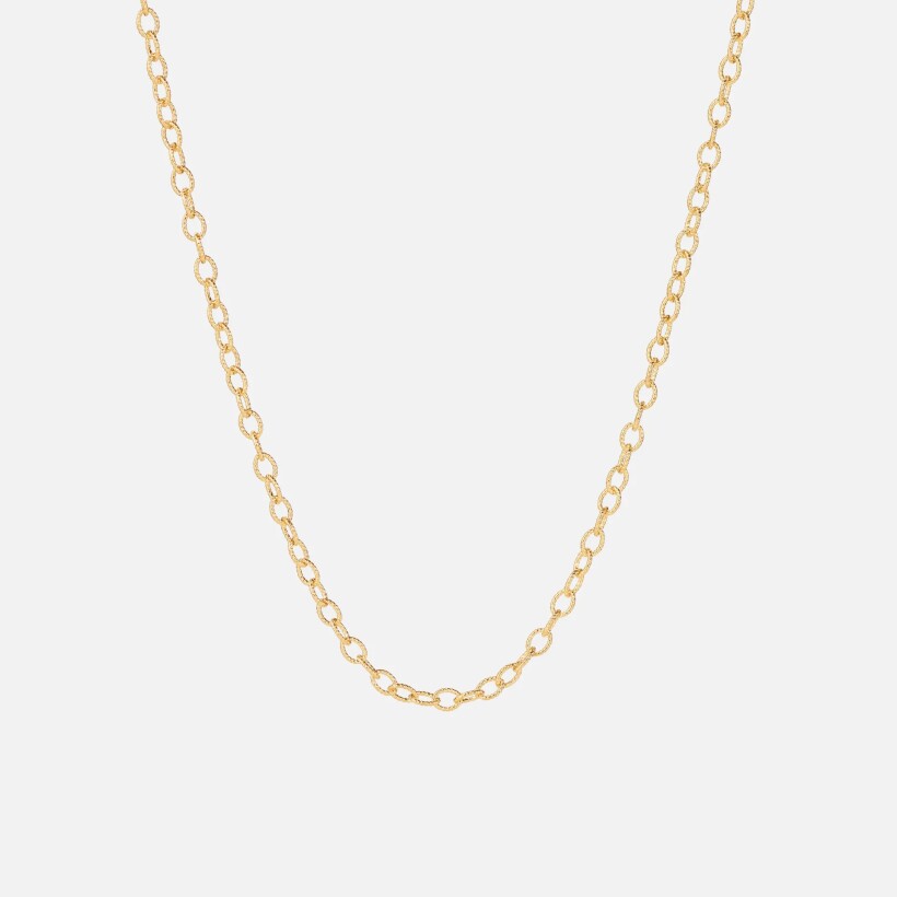 Ole Lynggaard Lotus necklace, twisted anchor chain in yellow gold, leaf in rose gold