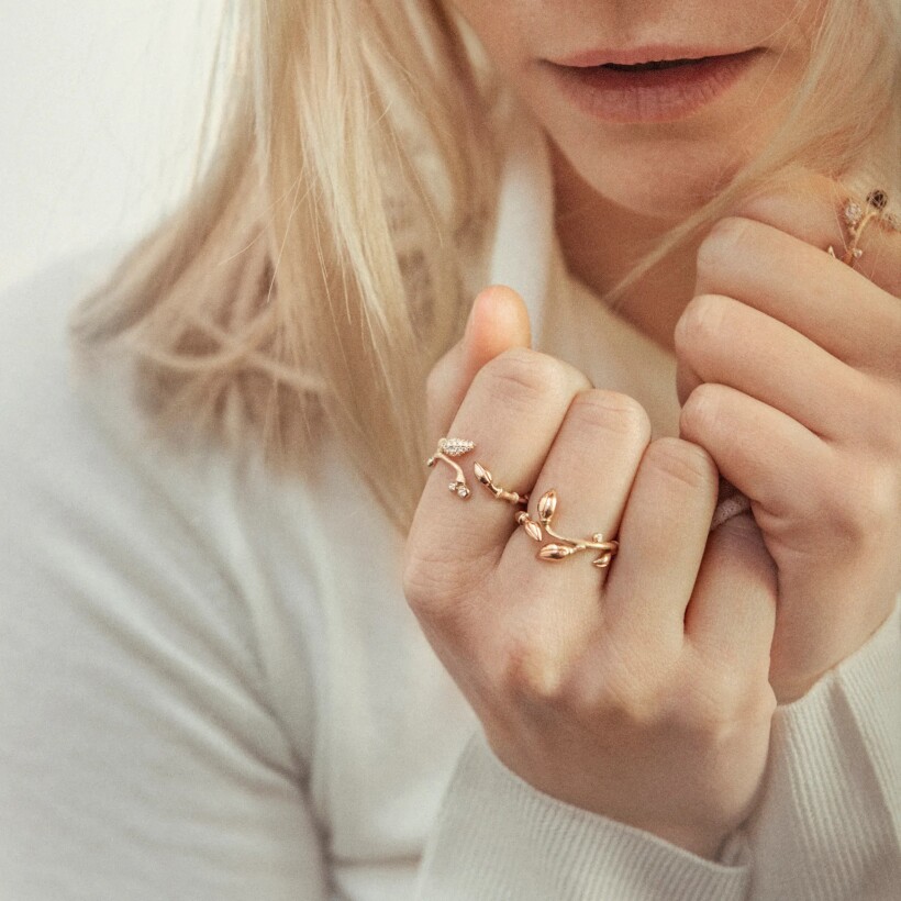 Bague Ole Lynggaard Blooming en or jaune, or rose et diamant