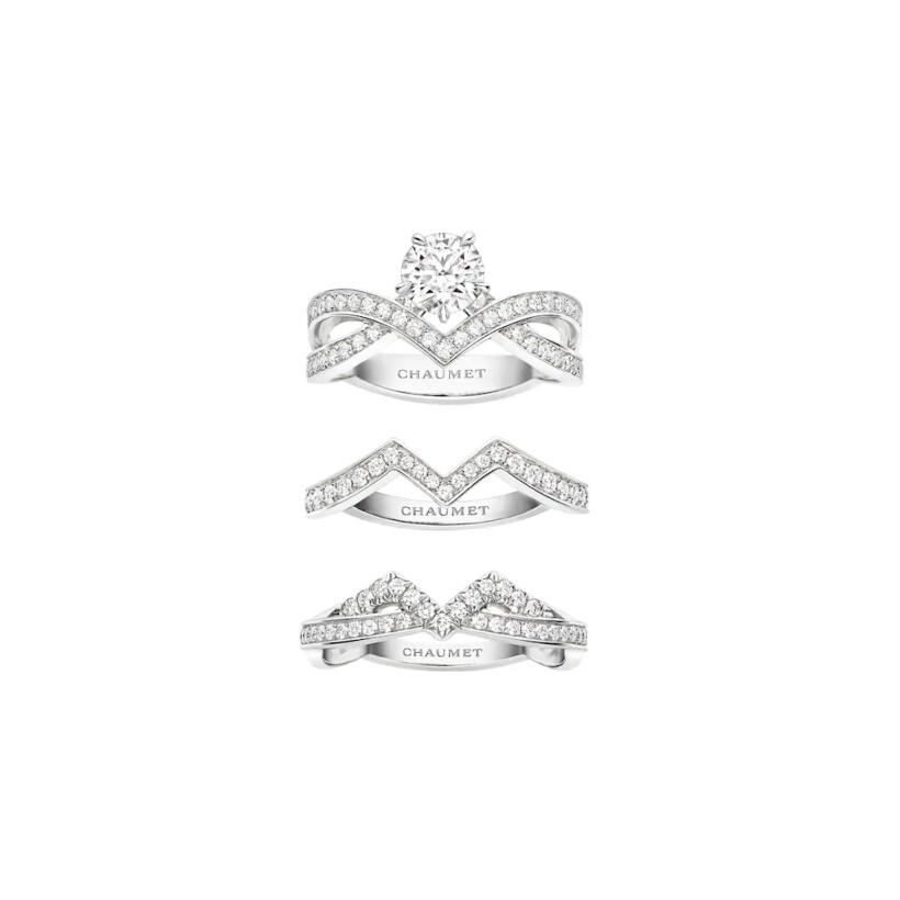 Chaumet Joséphine Amour d'Aigrette solitaire ring, platinum and diamonds