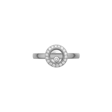 Bague Chopard Happy Diamonds Icons en or blanc et diamants, taille 52