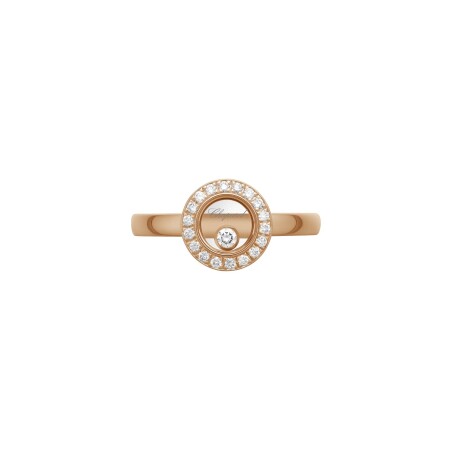 Bague Chopard Happy Diamonds Icons en or rose et diamants, taille 52