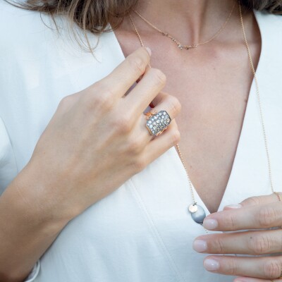 Bague Raynal en or rose et diamants