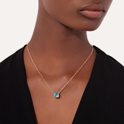 Pomellato Nudo pendant with chain, rose gold and topaz