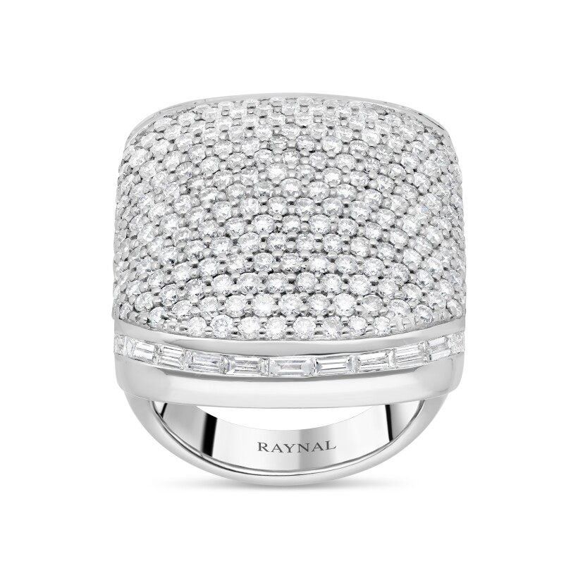 Savonnette white gold diamond ring