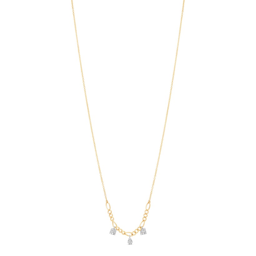 Yellow gold and diamonds necklace