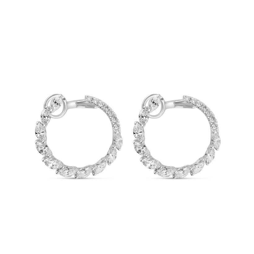 Raynal white gold diamond hoop earrings