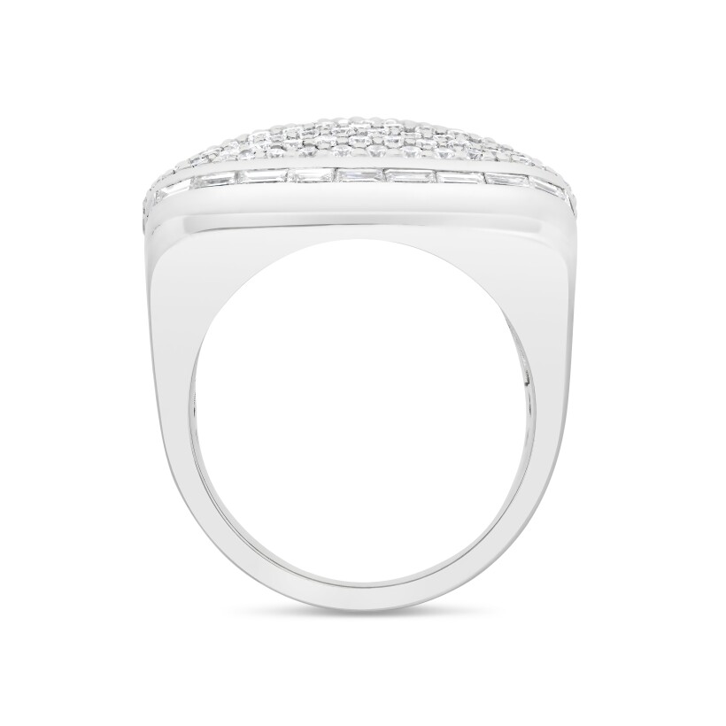 Savonnette white gold diamond ring