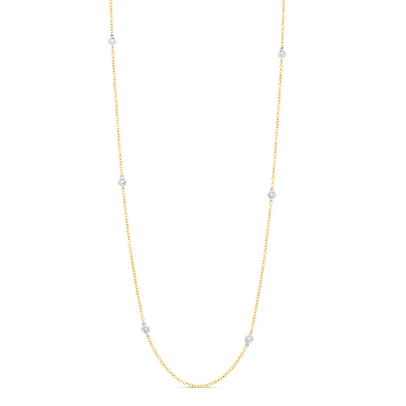 Raynal yellow gold, white gold, diamond sautoir necklace