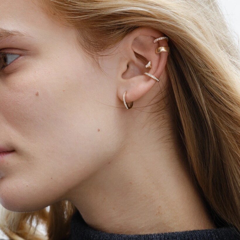 Repossi Berbere Module single earring, rose gold and diamonds