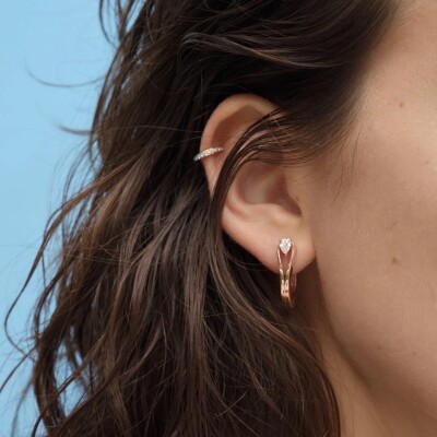 Repossi Berbere Monotype earrings, rose gold, diamonds