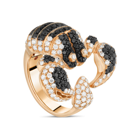 Bague Raynal Scorpion en or rose et diamants