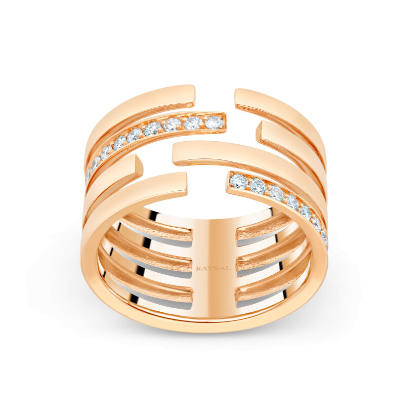 Raynal Asymmetrical Rose Gold Diamond Ring