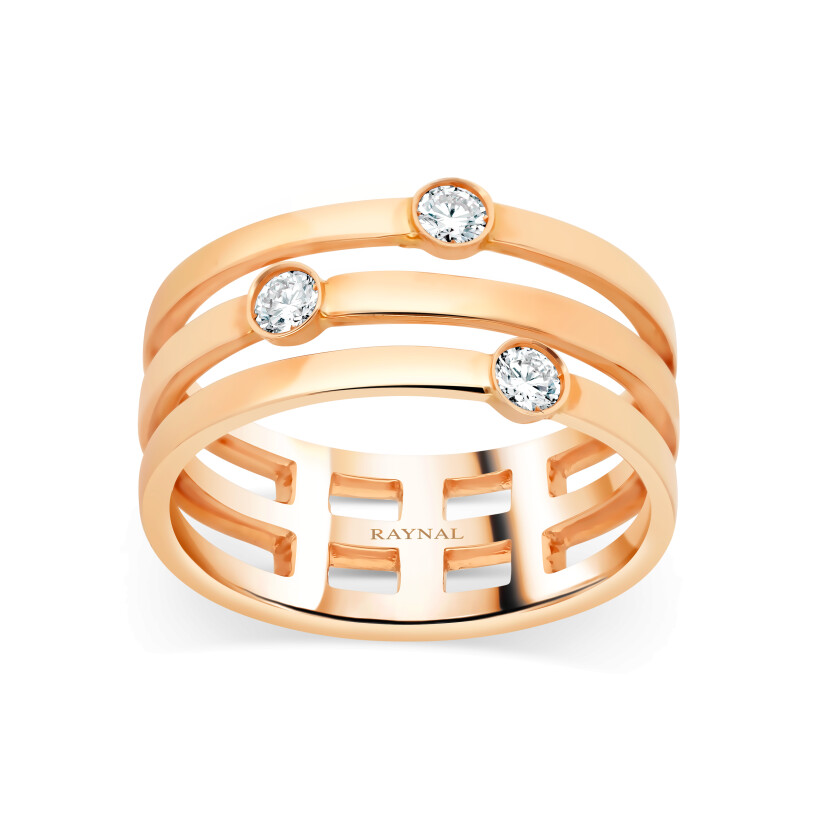 Fil rose gold diamond ring Raynal