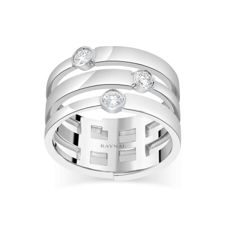 Bague Fils or blanc diamants Raynal