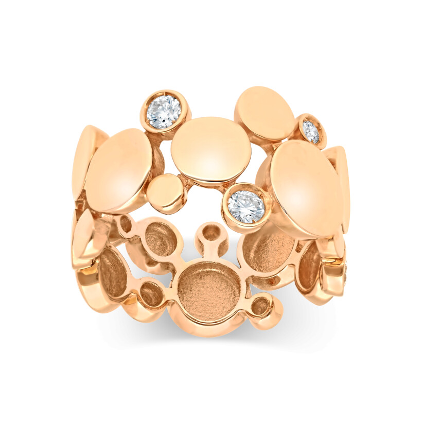 Pastilles pink gold diamond ring Raynal