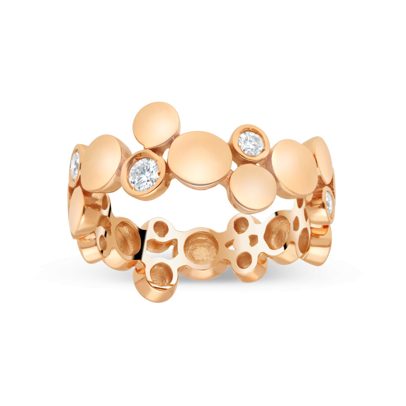 Pastilles pink gold diamond ring Raynal