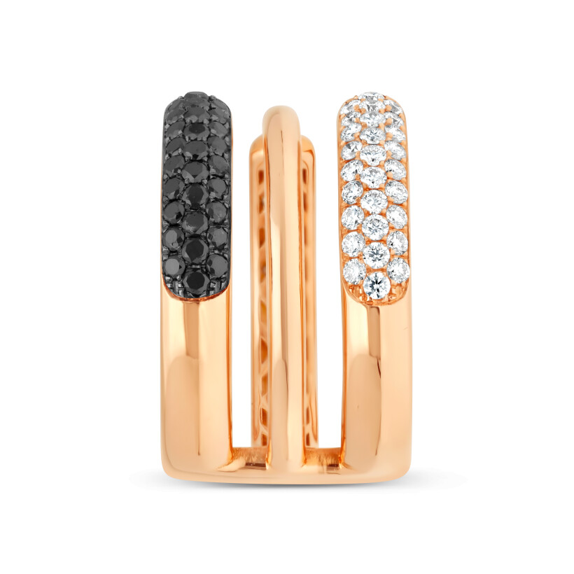 Raynal Asymmetrical pink gold diamond ring