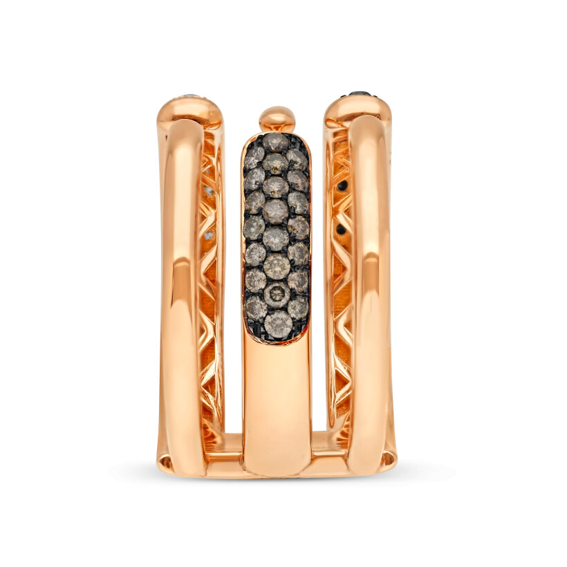 Raynal Asymmetrical pink gold diamond ring