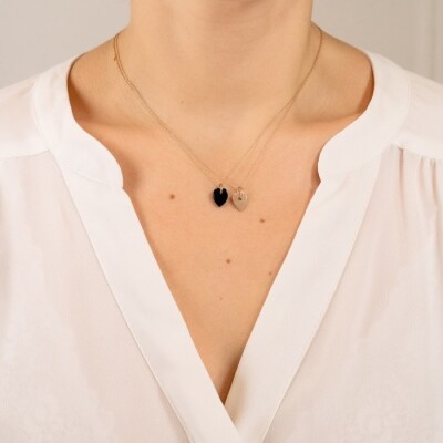 GINETTE NY ANGELE necklace, rose gold and onyx