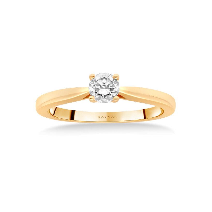 Solo yellow gold diamond solitaire ring