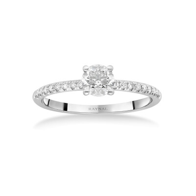 Bague solitaire Aphrodite Raynal or blanc et diamants