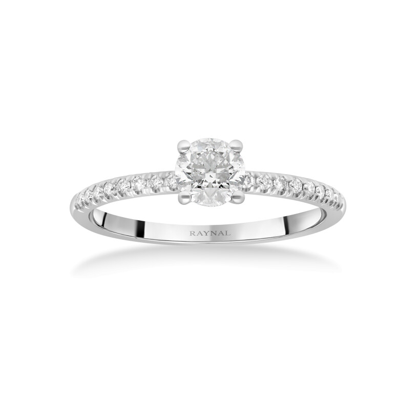 Solitaire ring Aphrodite Raynal white gold and diamonds