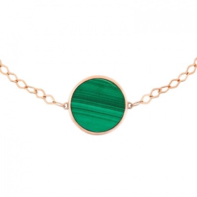 Bracelet Ginette NY EVER DISC en or rose et malachite