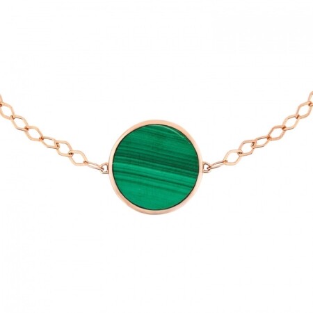 Bracelet Ginette NY EVER DISC en or rose et malachite