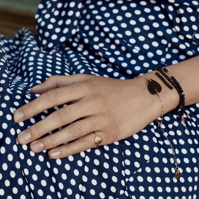 GINETTE NY MARIA bracelet, rose gold and onyx