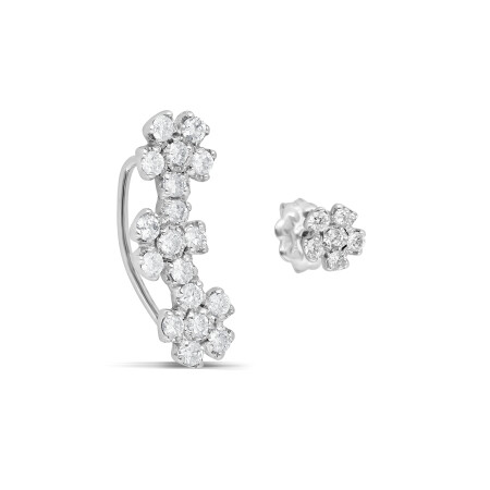 Boucles Mimosa or blanc diamants Raynal