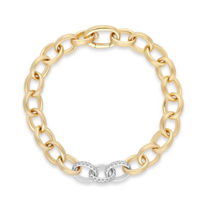 Bracelet Maillon or jaune or blanc diamants Raynal