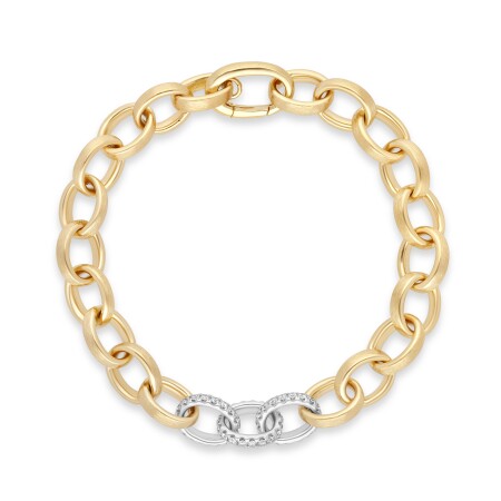 Bracelet Maillon or jaune or blanc diamants Raynal