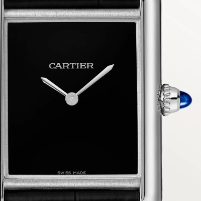 Tank Must de Cartier watch Small model, quartz movement, steel, leather