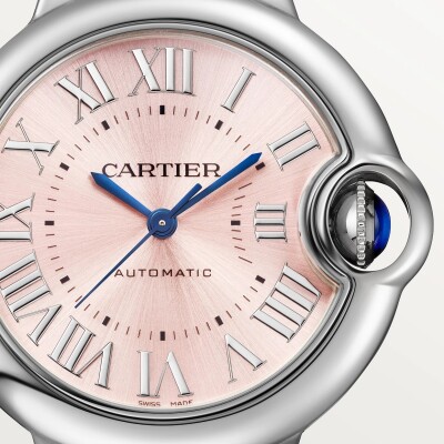 Montre Ballon Bleu de Cartier 33 mm, mouvement mécanique automatique, acier