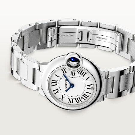 Montre Ballon Bleu de Cartier 28mm, mouvement quartz, acier