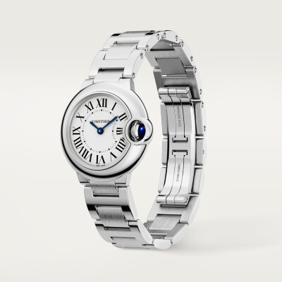 Montre Ballon Bleu de Cartier 28mm, mouvement quartz, acier