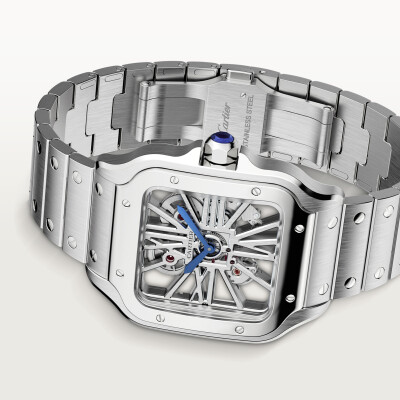 Montre Santos de Cartier Grand modèle, mouvement mécanique manuel, acier