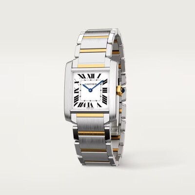 Montre Tank Française Moyen modèle, mouvement quartz, acier