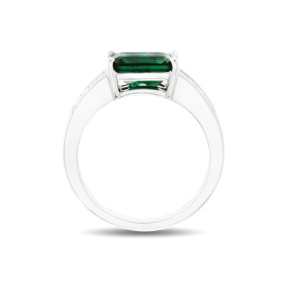 Bague Arya Heritage or blanc diamant émeraude