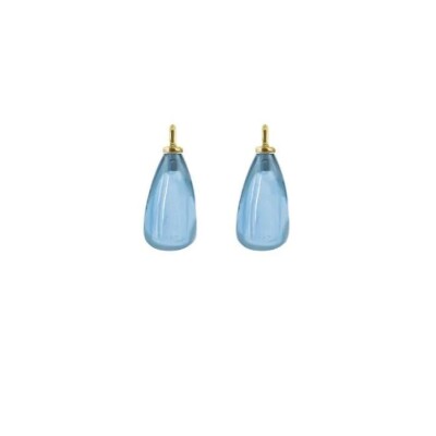 Boucle d'oreille or jaune Topaze Bleue