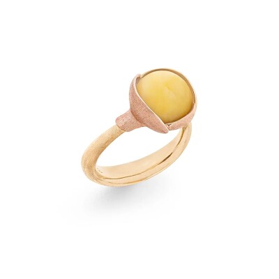Bague or jaune Lotus Ambre Ole Lynggard