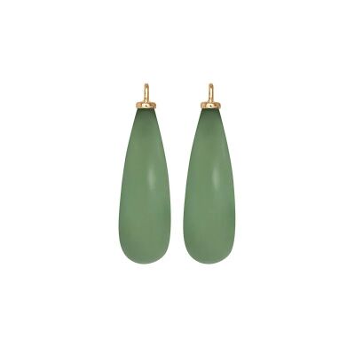Pendentif boucle d'oreille or jaune et serpentine