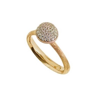Bague or jaune diamant lotus M