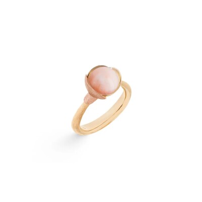 Bague or jaune Lotus corail