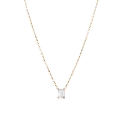 Collier Raynal Solo en or rose, diamant et émeraude