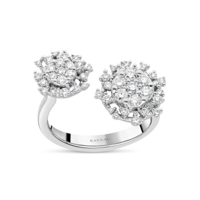 Bague Duo Fleurs de Givre or blanc diamants