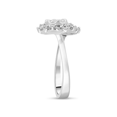 Bague Duo Fleurs de Givre or blanc diamants