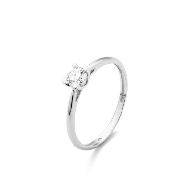 Bague solitaire Promesse d'Eclat or blanc diamant